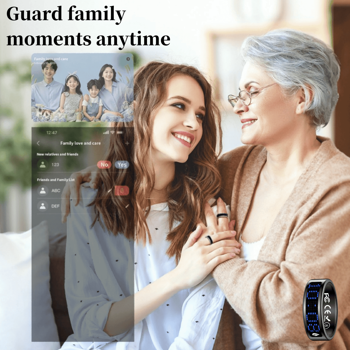 Smart Rings for Men And Women - Digital Display And Charging Dock, Pedometer, Sports Health And Sleep Tracker, Call Display Supported, Compatible with iPhone And Android, IP68 Waterproof Smart Ring, Valentine's Day/Mother's D