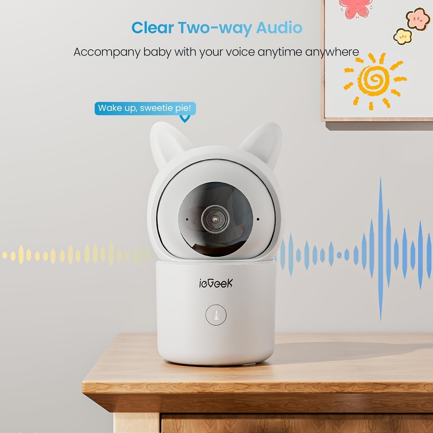 IEGEEK Video Monitor 1080P FHD with Night Vision and WiFi
