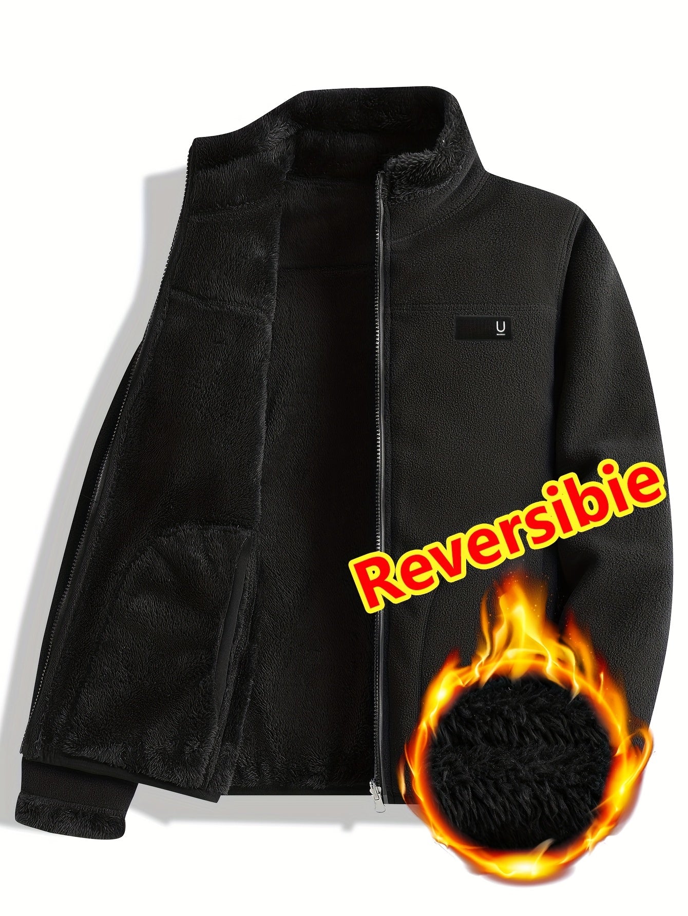 Jacket Reversible Fleece For Fall And Winter Daily Wear