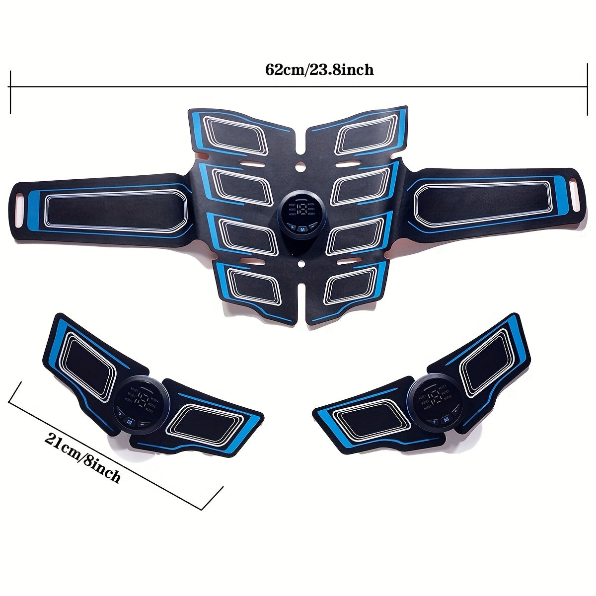EMS abdominal muscle stimulator, 1 abdominal belt+2 arms+3 host+gel film, muscle auxiliary stimulator, suitable for arm/ abdomen/ thigh, USB charging massager, EMS electronic massage, multi-functional muscle stimulator, 6 mod