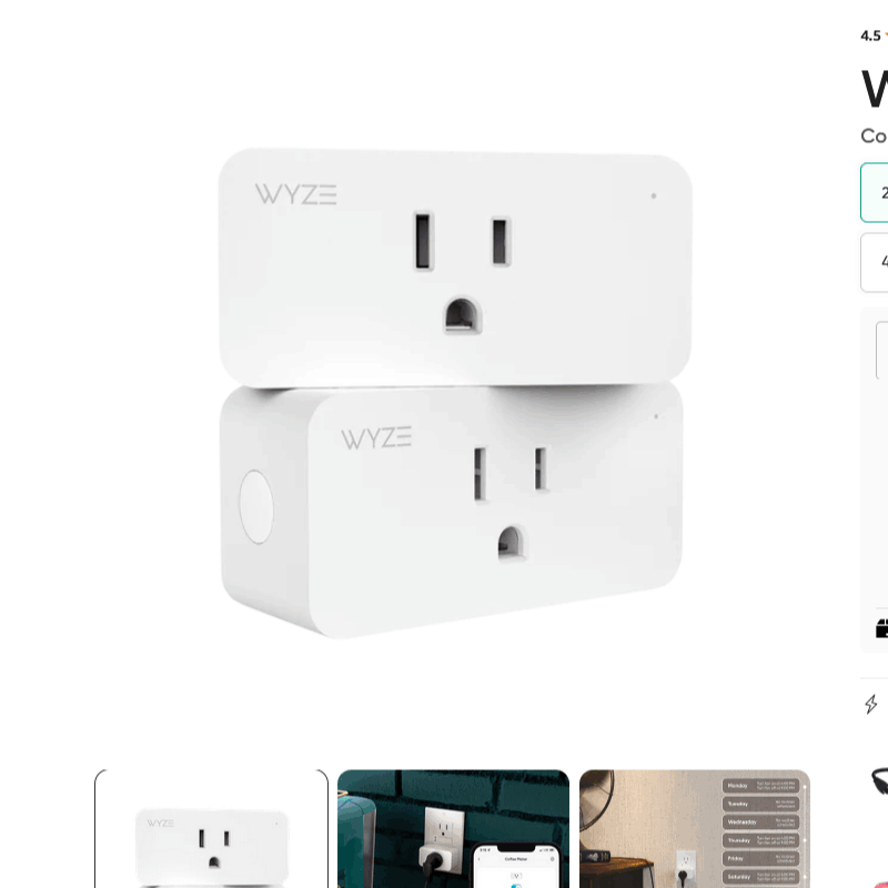 Wyze Plug 2-Pack WiFi Smart Plugs Works With Alexa