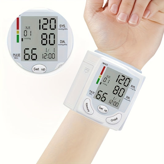2pcs CHANG KUN Automatic Digital Wrist Blood Pressure Monitor with Adjustable Cuff & Heart Rate Monitor - WHO Accuracy Certified, Portable Design, Easy to Use for Home Health Management (CK-101S), Blood Pressure Monitor for H