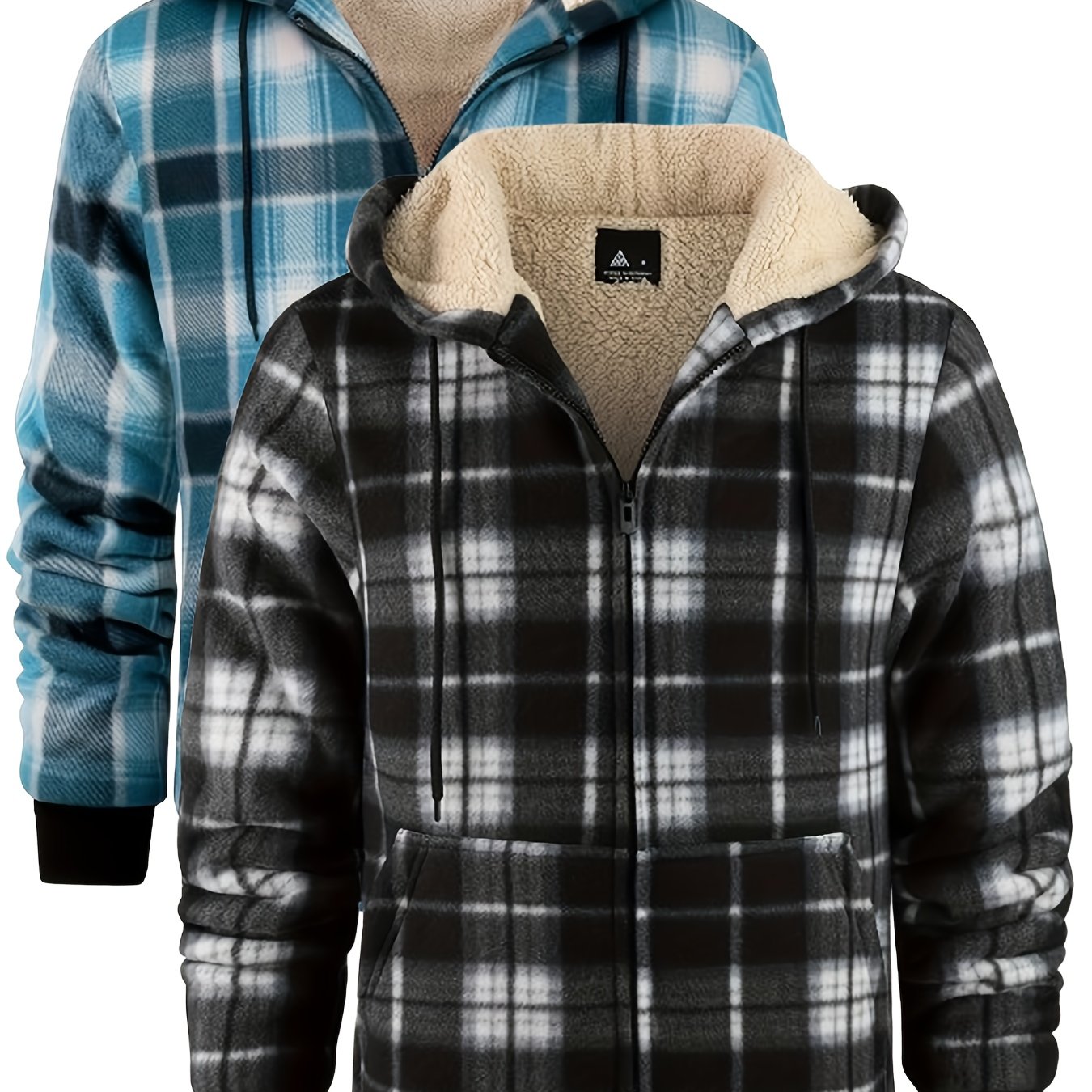 Men's Hooded Jacket Flannel-Lined Winter Outerwear Casual