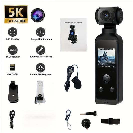 MUOXUEQN Body Camera 5K High Definition With 128GB Card