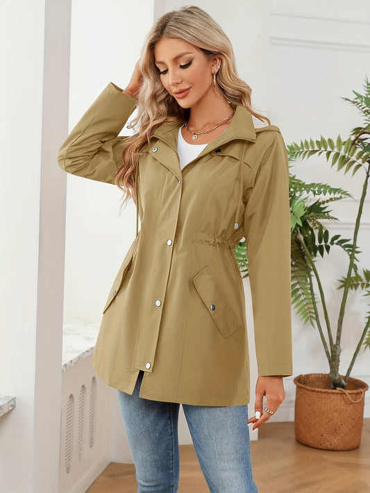 KTILG Women's Hooded Raincoat Lightweight Water Resistant