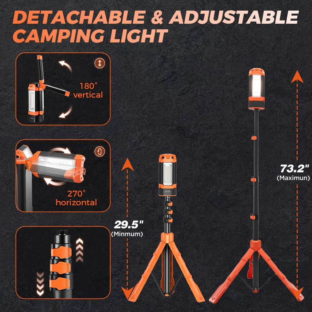 AUXTUR Portable Camping Light with Stand, Rechargeable Camping Lamp, 15000/20000mAh High-Capacity Battery, Tent Lights for Camping, Power Outages, Hiking, Fishing, Thanksgiving Christmas Birthday Anniversary Surprise Gifts fo