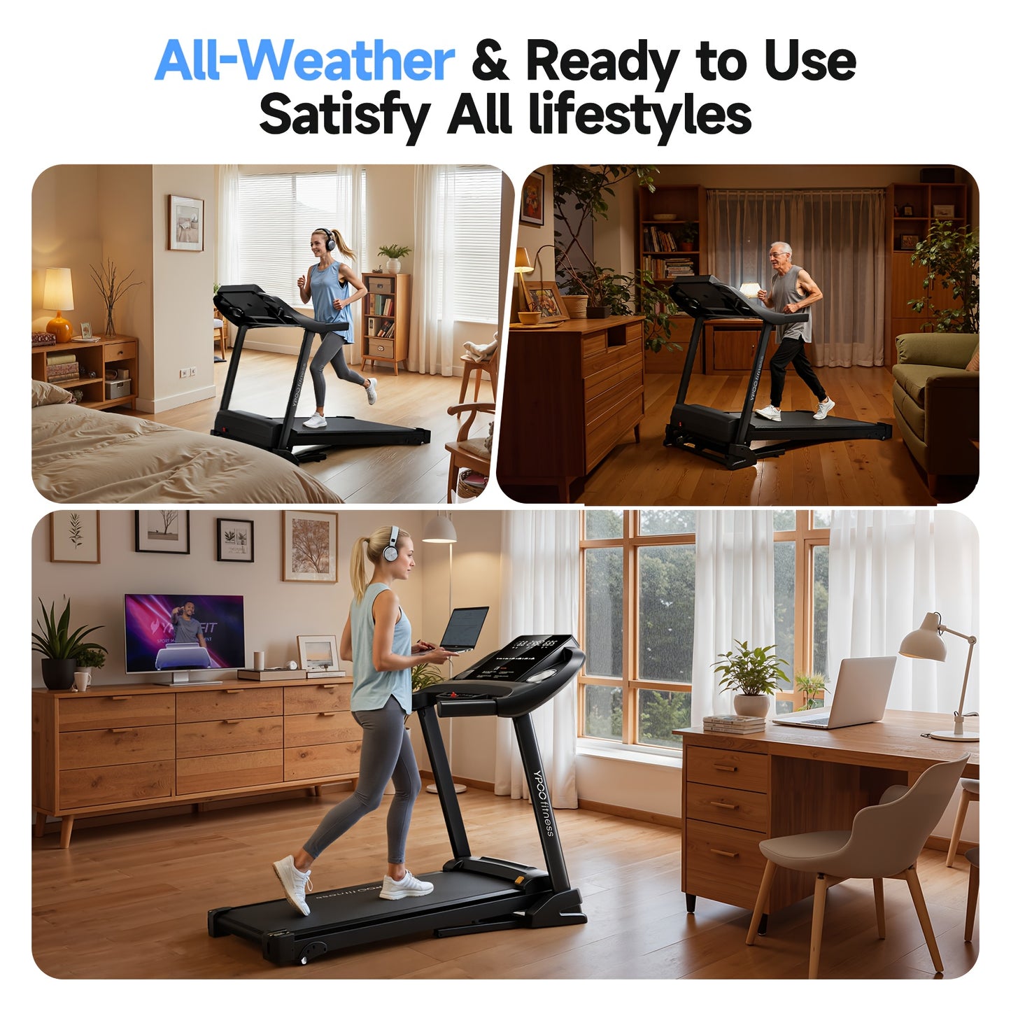 YPOO Walking Pad Treadmill Auto Foldable For Home Use