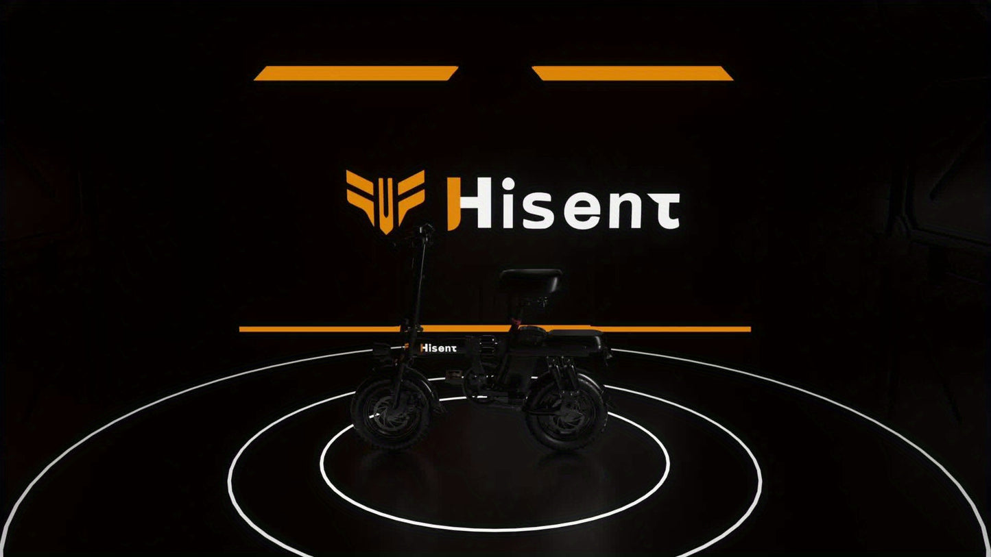 Hisent Adult Folding Electric Bike | 500W Rated, 740W Brushless Motor, 48V 6Ah/10Ah/15Ah/17.5Ah Lithium Battery, 8-32 Miles Range, 14 High-quality Tires, Alloy Steel Frame, LCD Display, Front and Rear