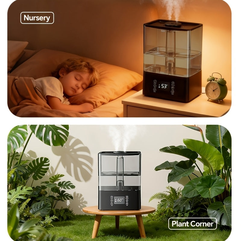 Humidifier: 1.85Gal/7L Humidifiers for Home, Humidifiers for Bedroom / Baby / Plants/Office, Luxury Large-Capacity Aroma System for Whole-Home Fragrance. Humidity Control Display Diffuser: Top-Fill, 360° Nozzle & Dual Mist,