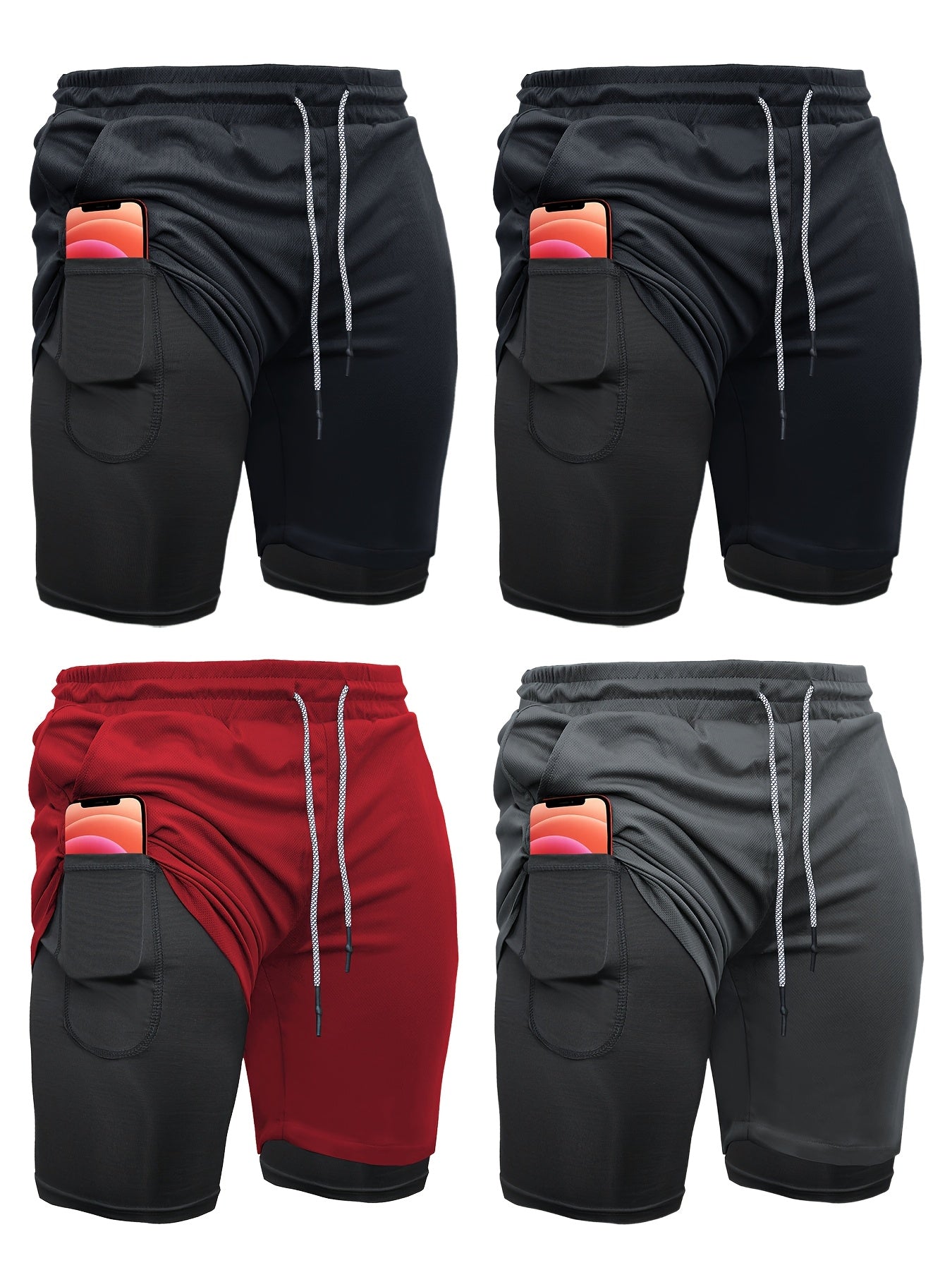 OEBLD Running Shorts Mens 2-in-1 For Summer Training