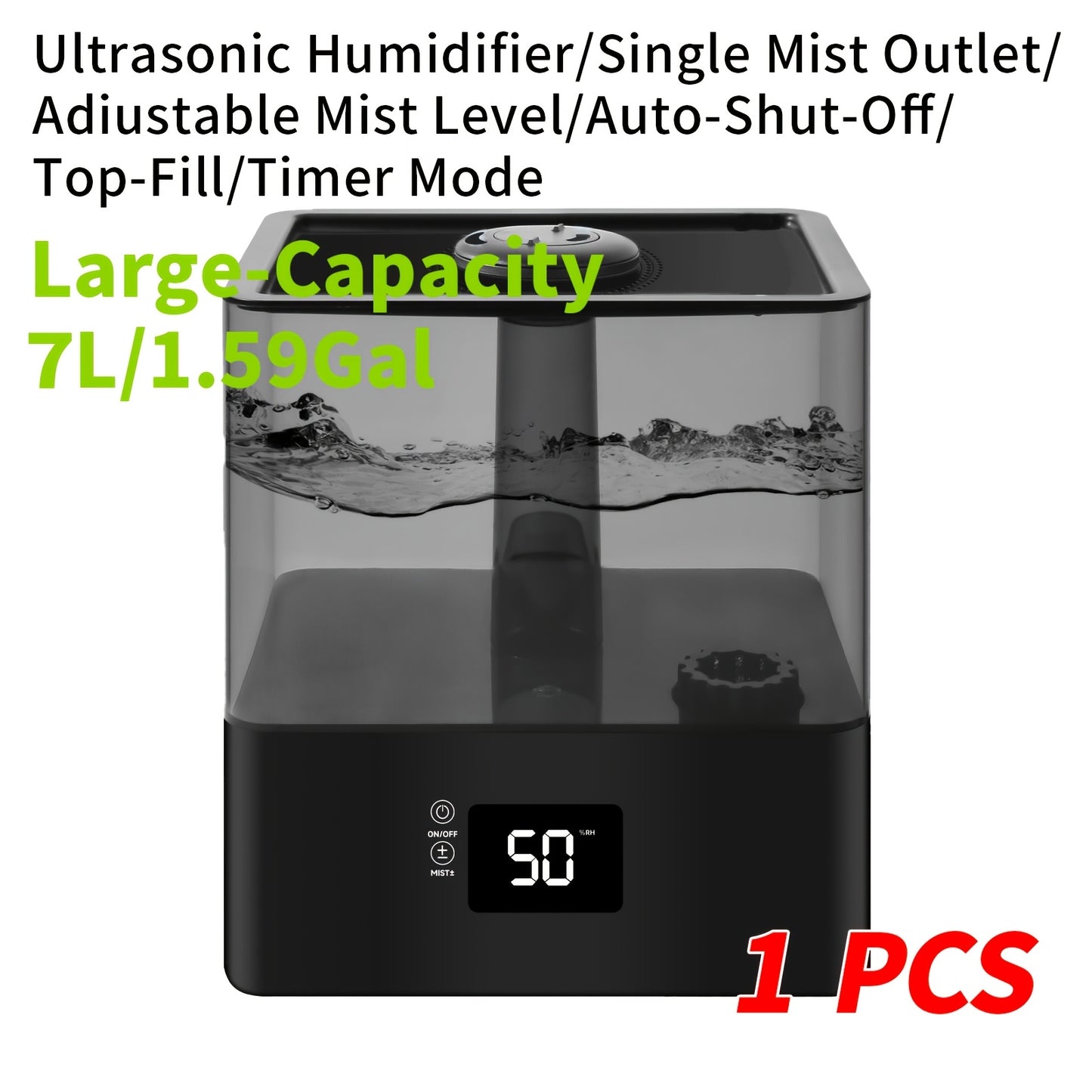 Humidifier: 1.85Gal/7L Humidifiers for Home, Humidifiers for Bedroom / Baby / Plants/Office, Luxury Large-Capacity Aroma System for Whole-Home Fragrance. Humidity Control Display Diffuser: Top-Fill, 360° Nozzle & Dual Mist,