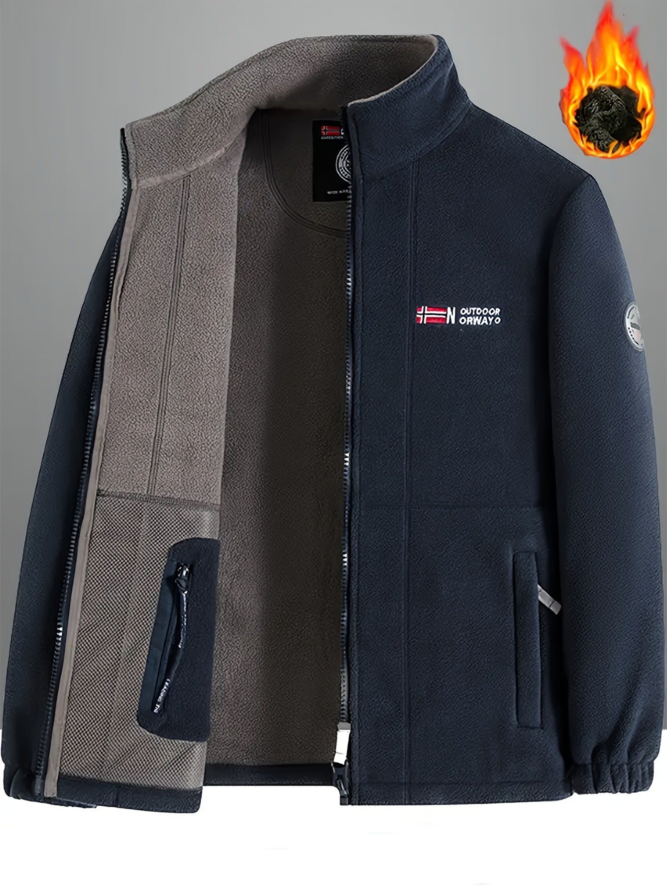 Men's Jacket Fleece-Lined Winter Outerwear For Men