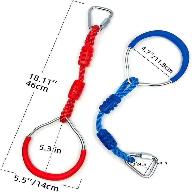 Kids Garden Ninja Gymnastic Rings | Colorful Design, Trapeze Swing Function, Rubber Material, Suitable for Home Use