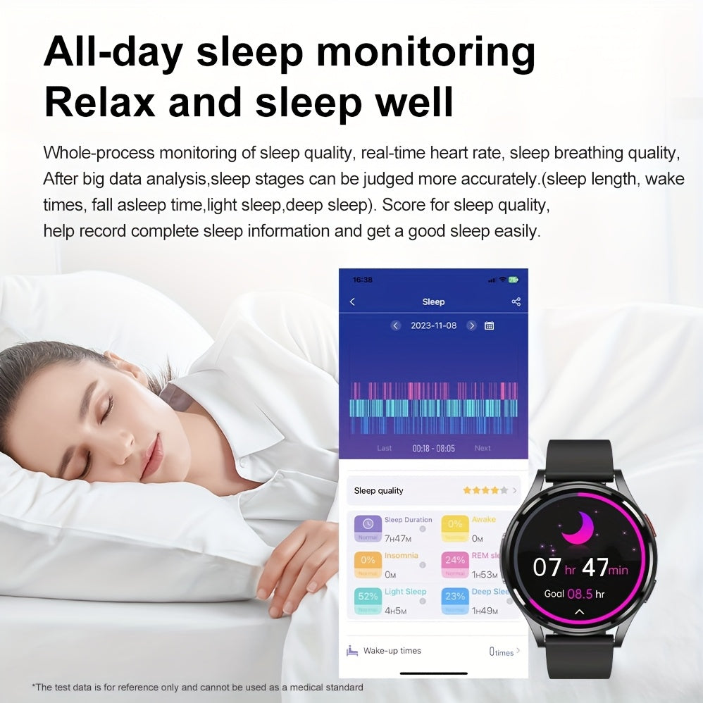 New Smartwatch for Women And Men 1.43-inch AMOLED Screen BT5.3 Calling 130 Sports Modes SOS AI Intelligent Voice Sports Tracking Message Reminders Fitness Tracker for IPhoneAndroid Ultra-Thin Smartwatch Wearable Smartphone