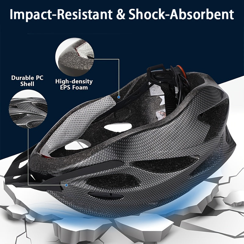 Bicycle Helmet, Unisex Adjustable Lightweight, Breathable Ventilated Honeycomb Design, Built-in Cushioning Pads Sun Visor, Safe Comfortable Riding Experience for Cycling