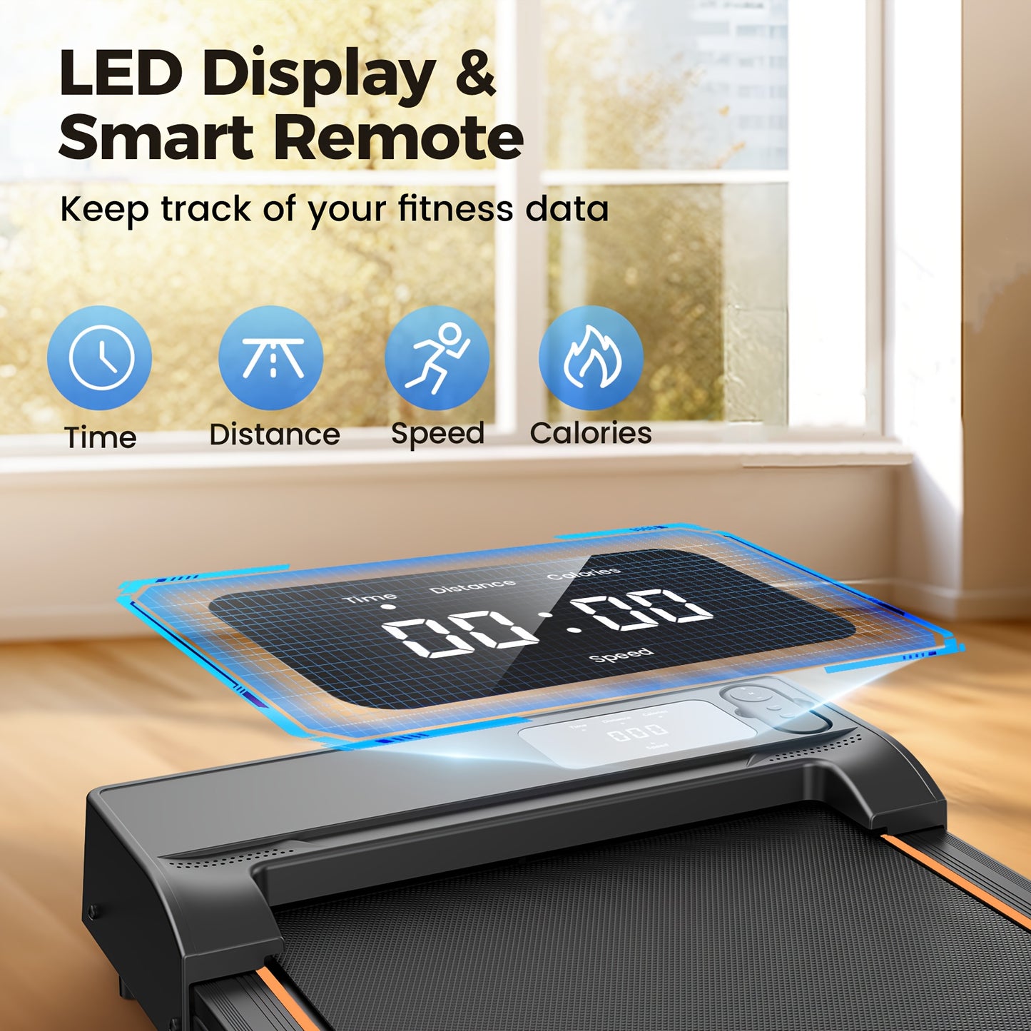 HOMSHADE 2-in-1 Walking Pad Treadmill Under Desk Portable