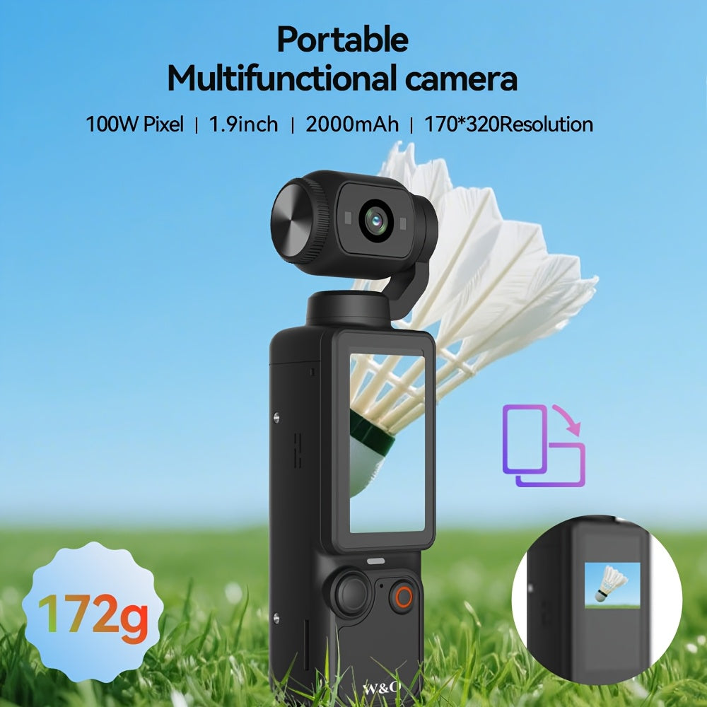 W&O Pocket Camera 4K Video Recording with Rotating Screen