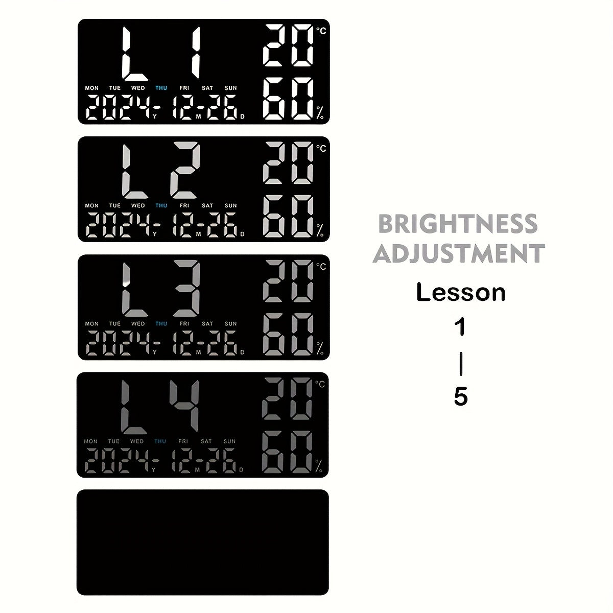 15" Modern Large Screen LED Alarm Clock with Date, Week, Temp, Humidity, Timer, Remote & Adjustable Brightness - Stylish Gift for Dad, Ideal for Seniors, Bedroom, Office, Or Living Room