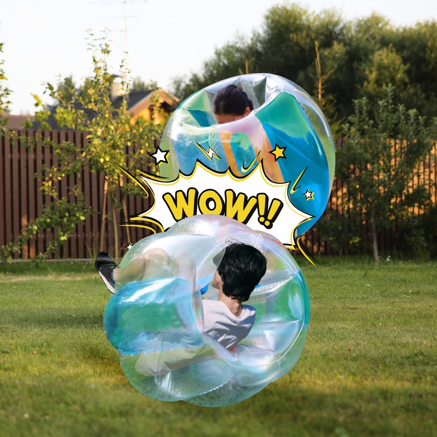 1pc Inflatable Bumper Balls for Adults Bumper Bubble Soccer Balls 0.3mm Ultra-Thick PVC for Sumo Football Zorb Human Hamster Ball Body for Outdoor Games Team Gaming Play