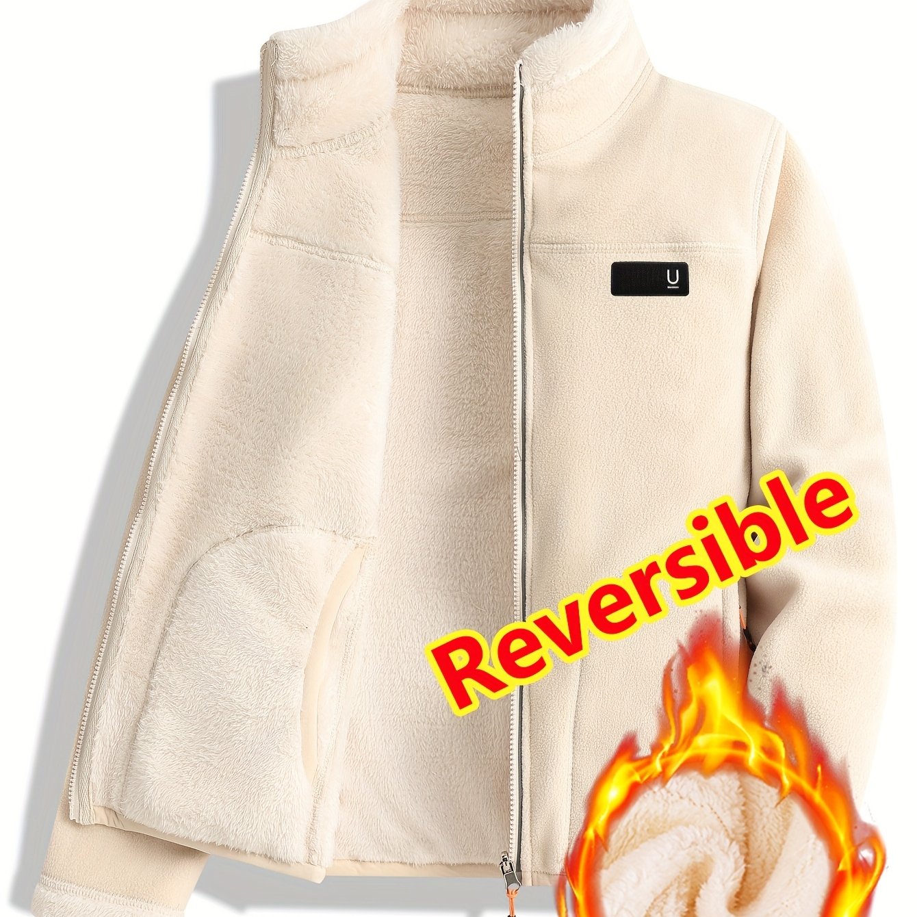 Jacket Reversible Fleece For Fall And Winter Daily Wear
