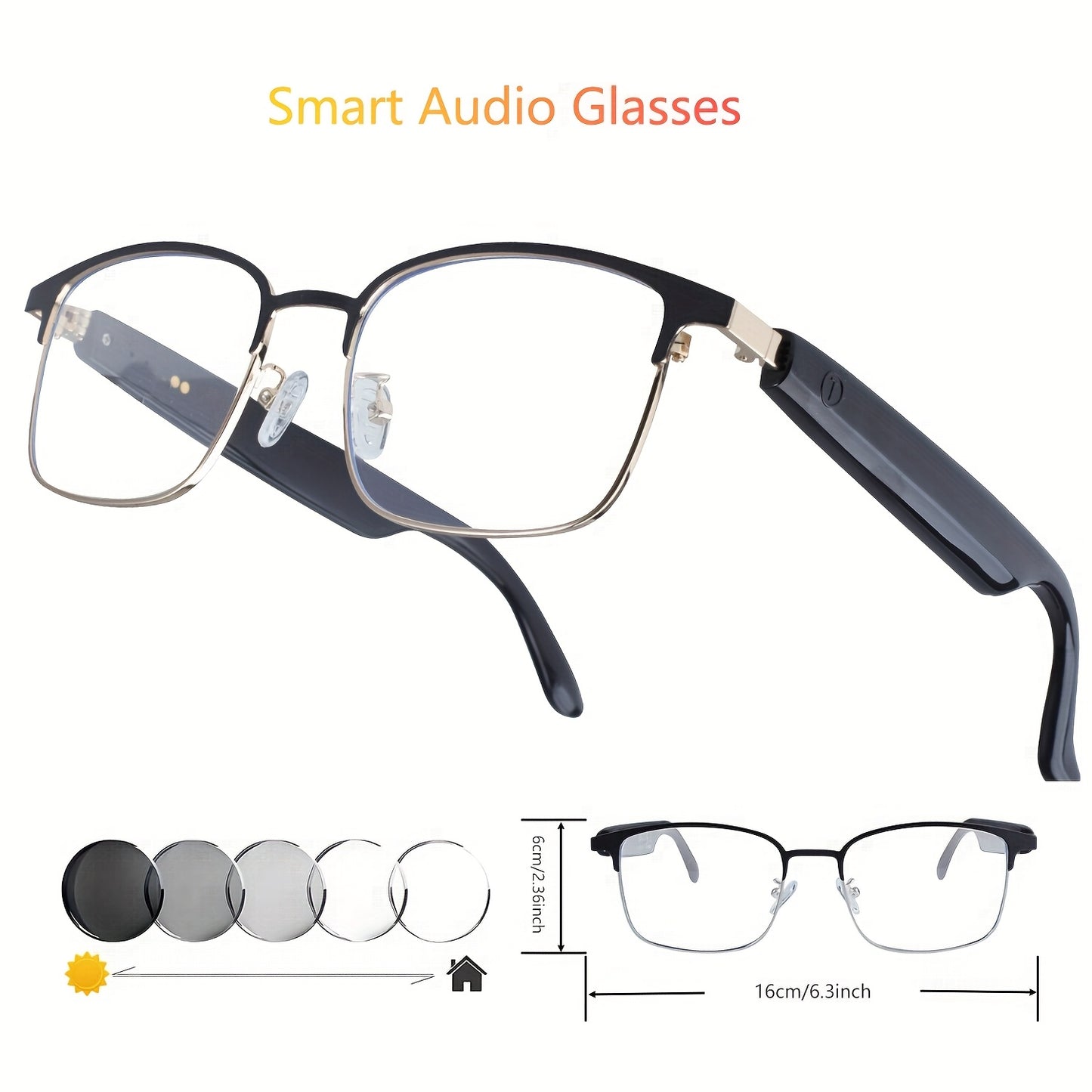 HVESBSFSY Smart Glasses AutoDimming AI Voice Assistant