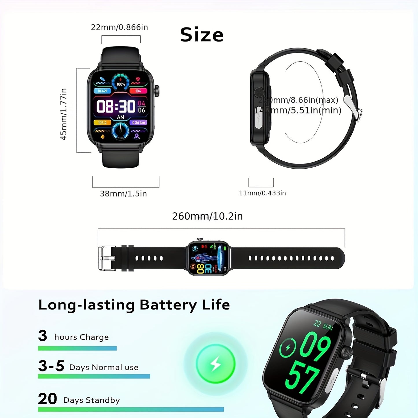 Marsyu Smartwatch Health Monitoring With Multi-Sport Modes