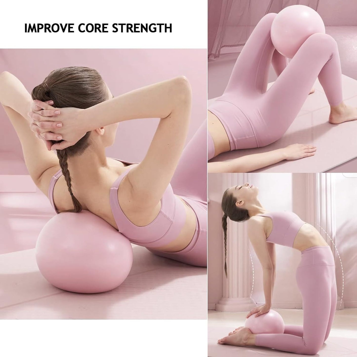 Pilates Set -Home Pilates Equipment for Women Kit with Circle Pilates Ring and Ball Set, Resistance Bands, Massage Balls, Exercise Bands for Toning, Flexibility Core Strength