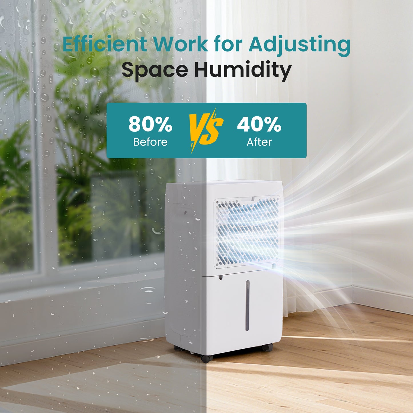 5500 Sq.Ft Energy Star Dehumidifier for Basement with Drain Hose, 50 Pint Portable Dehumidifiers for Home Bedroom Bathroom Large Room, Powerful Moisture Removal and Humidity Control