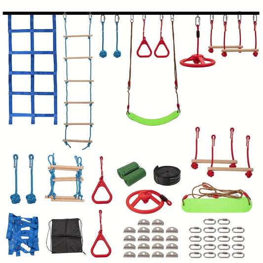 LILYPELLE Ninja Warrior Obstacle Course, Ninja Slackline Kit, Durable Equipment