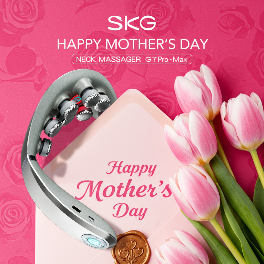 SKG Neck Massager With Heat And Vibration, Cordless Portable