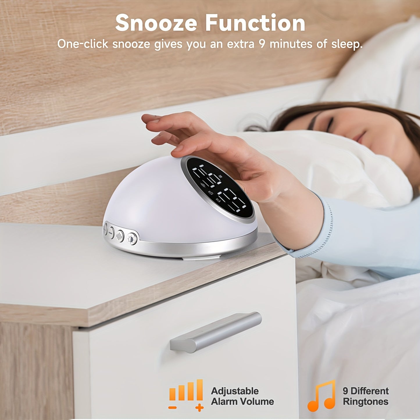 Alarm Clock With White Noise Machine For Peaceful Sleep