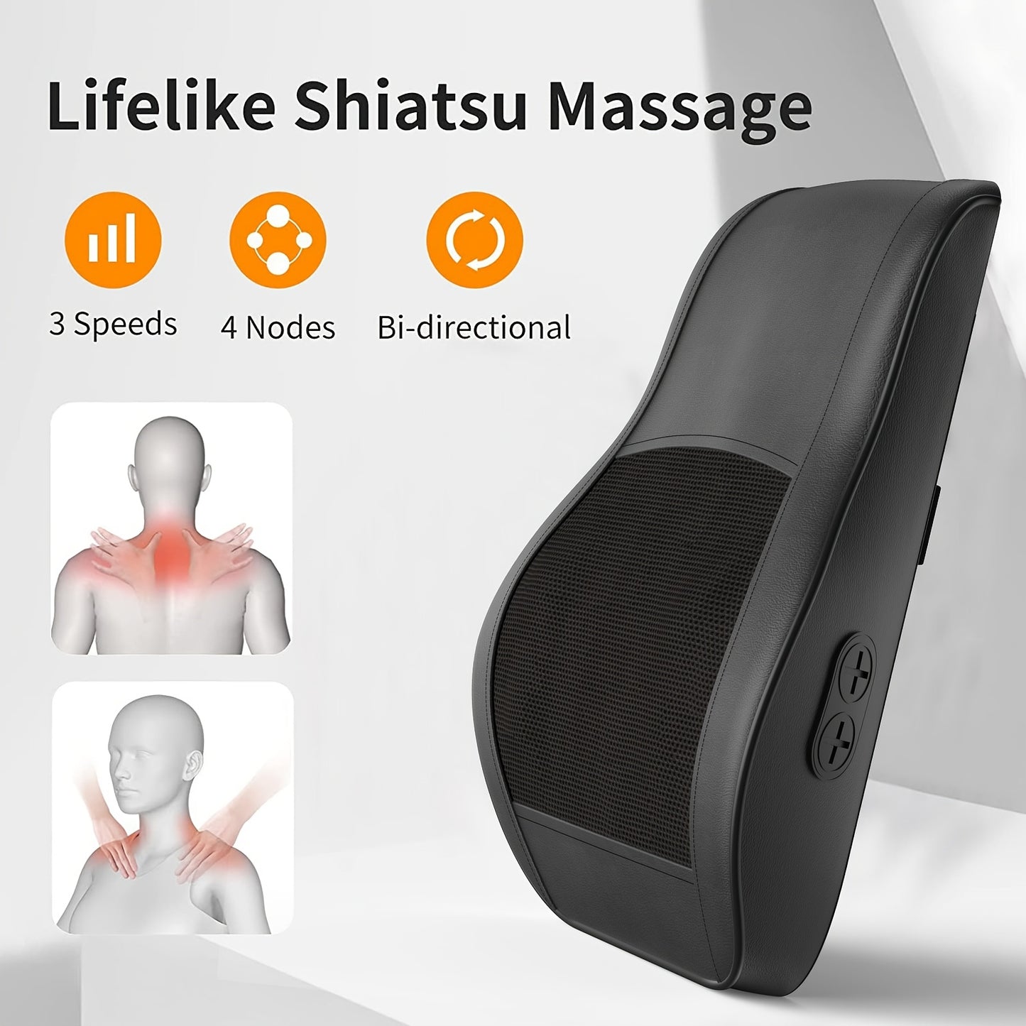 MASSTECK Shiatsu Back Massager Featuring Heat, Designed for Deep Tissue in The Neck, Shoulders, And Back, Offers 3 Massage Modes And 2 Heat Settings, Providing a 3D Kneading Experience for Overall Body, Perfect As Gifts for M