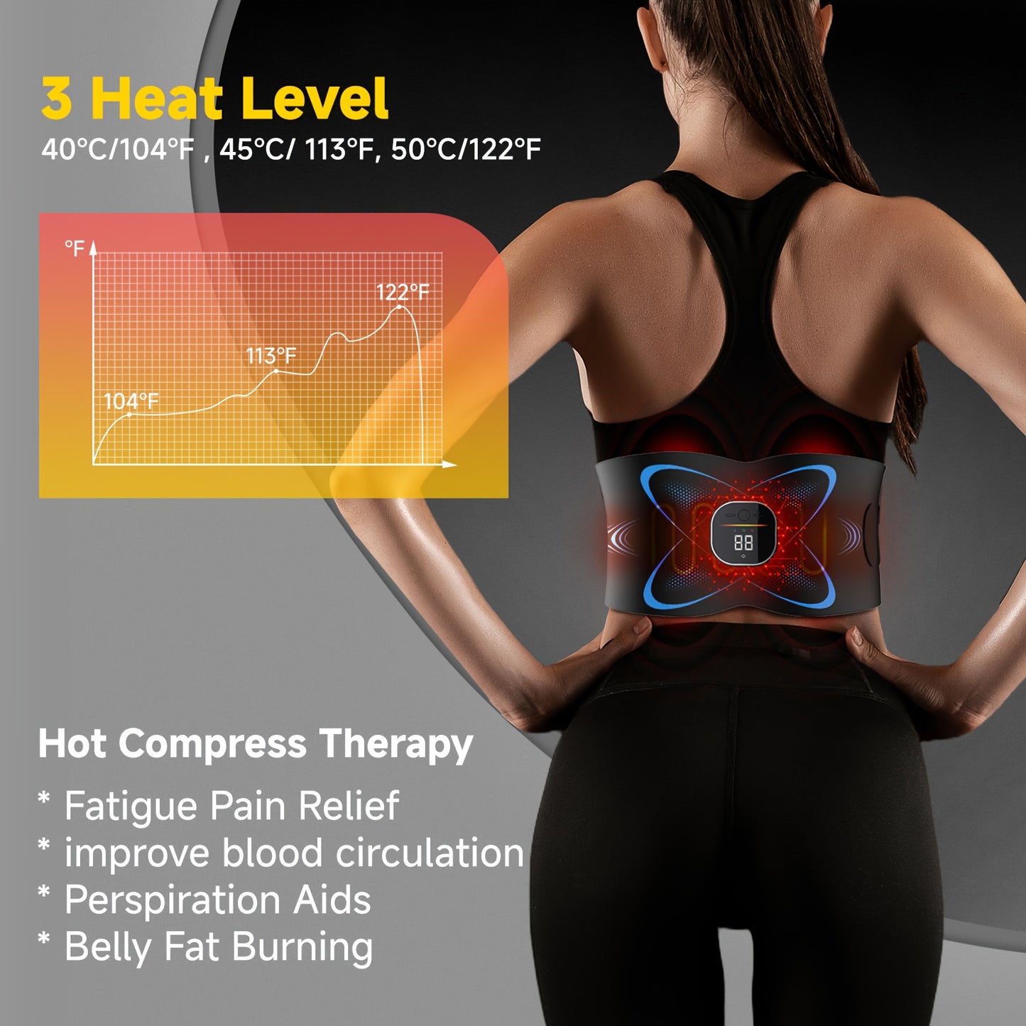 NENRENTE Abs Stimulator Muscle Toner With Heat Massager
