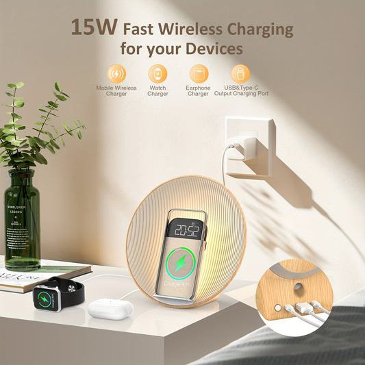 COLSUR Smart Sunrise Alarm Clock With Wireless Charging