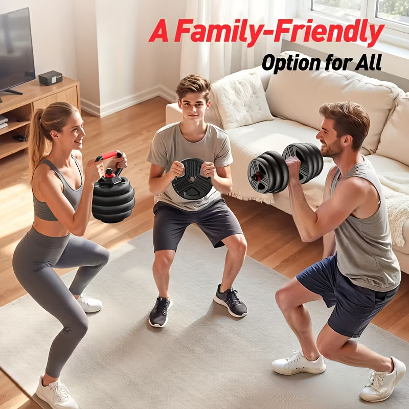 Adjustable Dumbbell Set 20-90lbs 4-in-1 Free Weights for home Gym - Convertible to Kettlebell, Barbell & Push-Up Stand - Heavy Duty Multi-Poundage Training Equipment Suitable for Men & Women, Ideal Christmas & Thanksgiving Gi