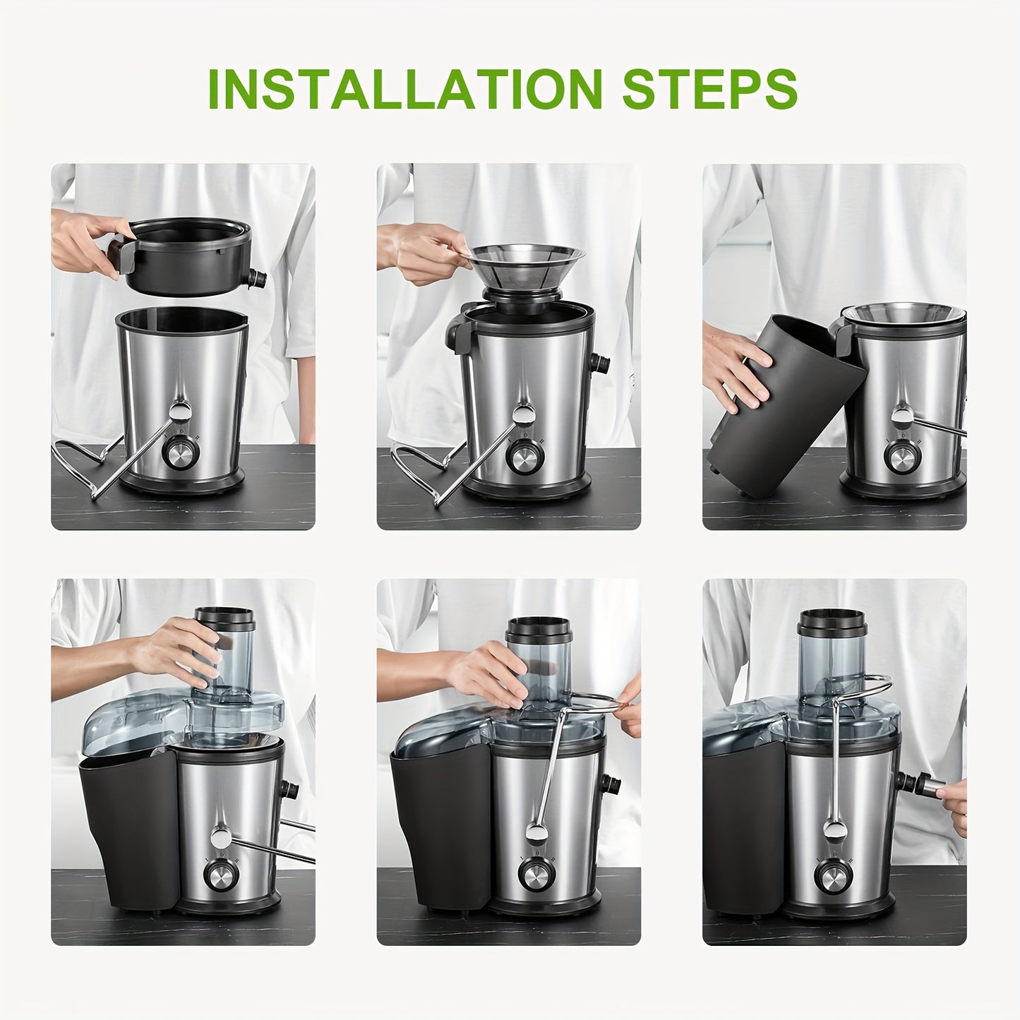 800W Juicer Machines, Juilist Juicer Machines Vegetable And Fruit Easy To Clean With 3" Wide Mouth And Anti-Drip, Compact Centrifugal Juicer Extractor Dual Speeds, Recipe & Brush