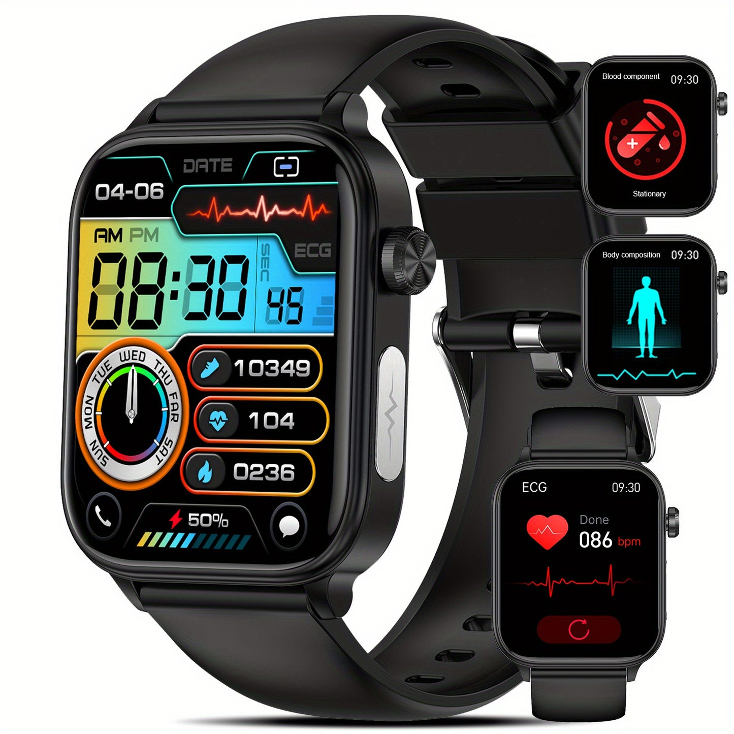 Marsyu Smartwatch Health Monitoring With Multi-Sport Modes