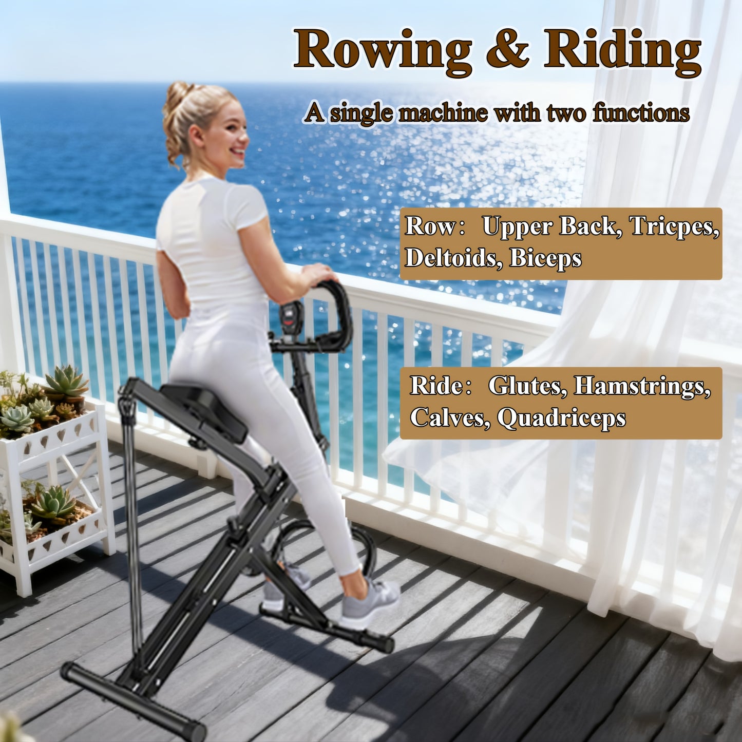 Foldable Squat & Rowing Machine for Women Suitable for Home Gym, Adjustable Resistance Deep Squat Rowing Equipment with System, 330LBS Weight Capacity, Ab/Back/Leg Workout Machine for Core Strength Training, Compact Fitness G