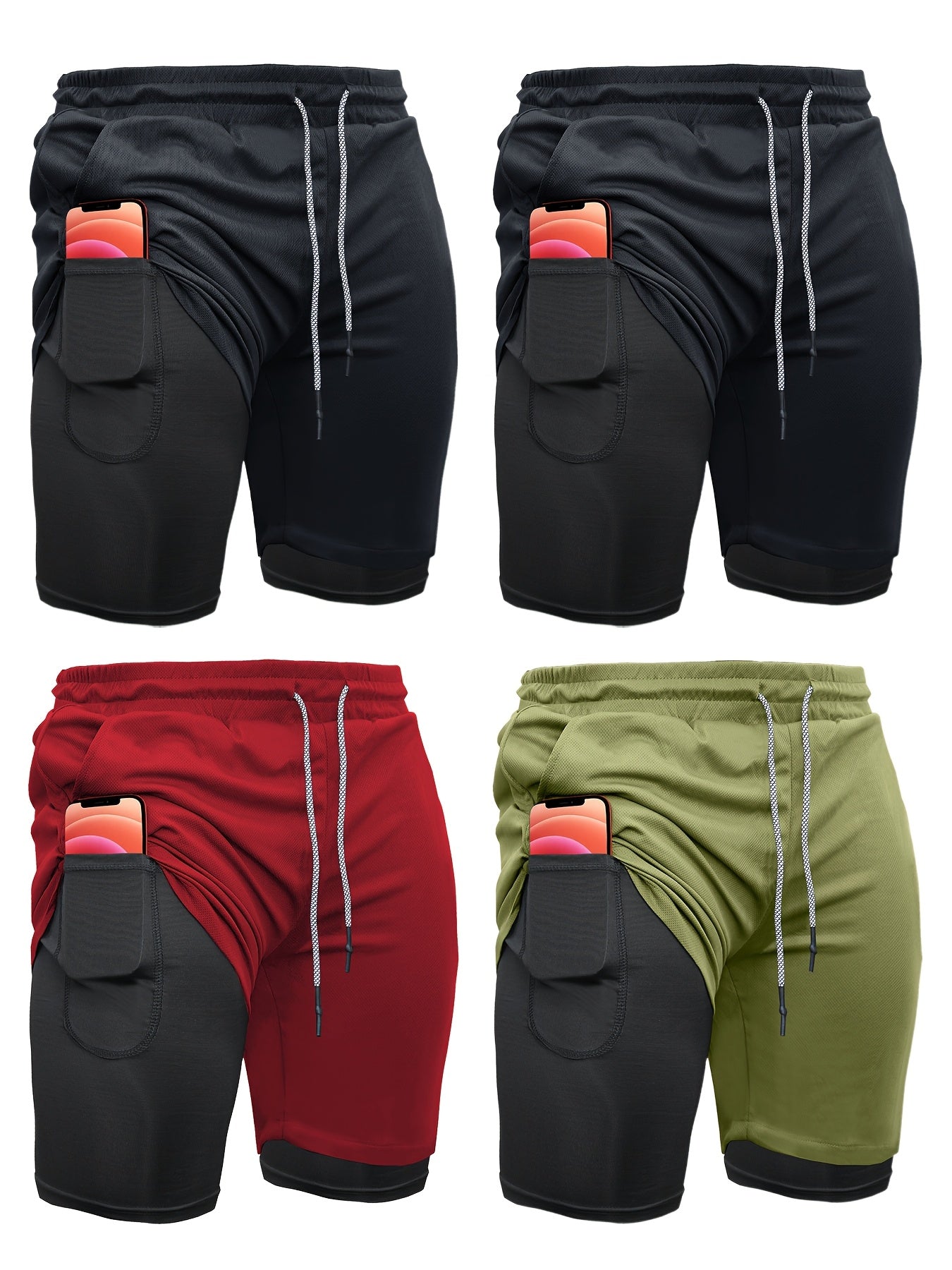 OEBLD Running Shorts Mens 2-in-1 For Summer Training