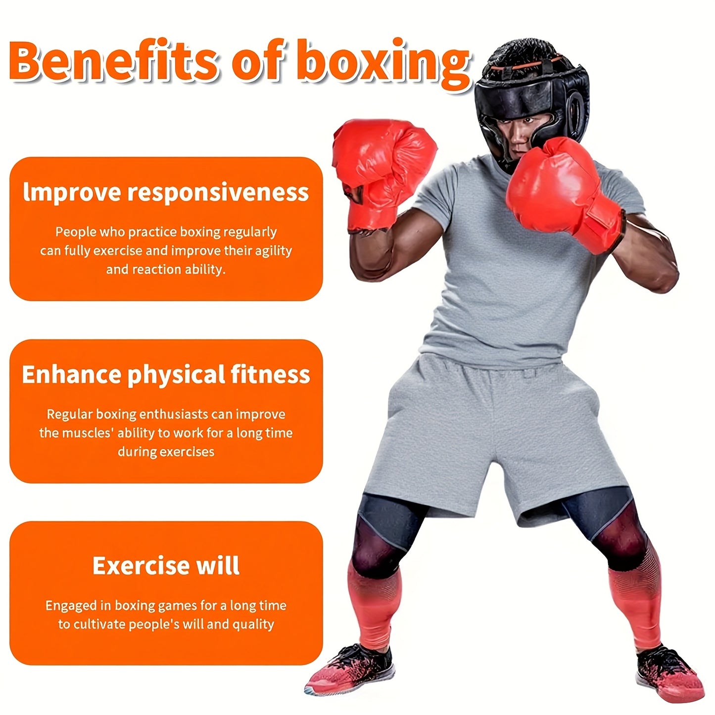 Reinforced High-quality Indoor Boxing Reflection Ball for Reaction Speed Training. Equipped with A Strong Suction Cup And 2pcs All-terrain Sticky Bases, Suitable for Adult And Youth Boxing Training And Fitness. Adjustable Siz