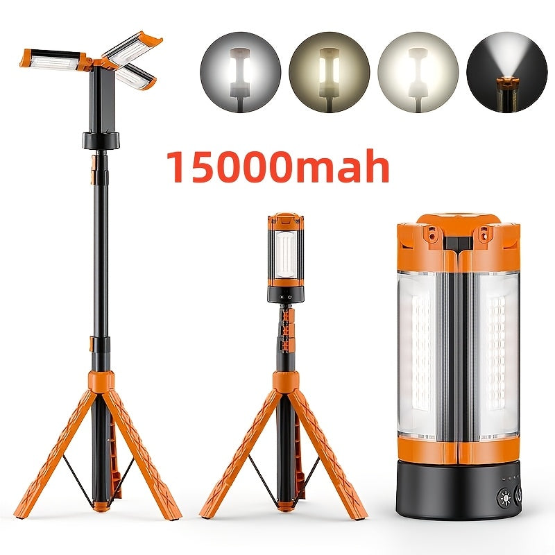 AUXTUR Portable Camping Light with Stand, Rechargeable Camping Lamp, 15000/20000mAh High-Capacity Battery, Tent Lights for Camping, Power Outages, Hiking, Fishing, Thanksgiving Christmas Birthday Anniversary Surprise Gifts fo