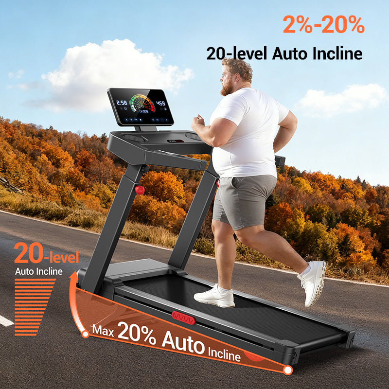 UMAY Treadmill Automatic Incline Foldable Home Gym