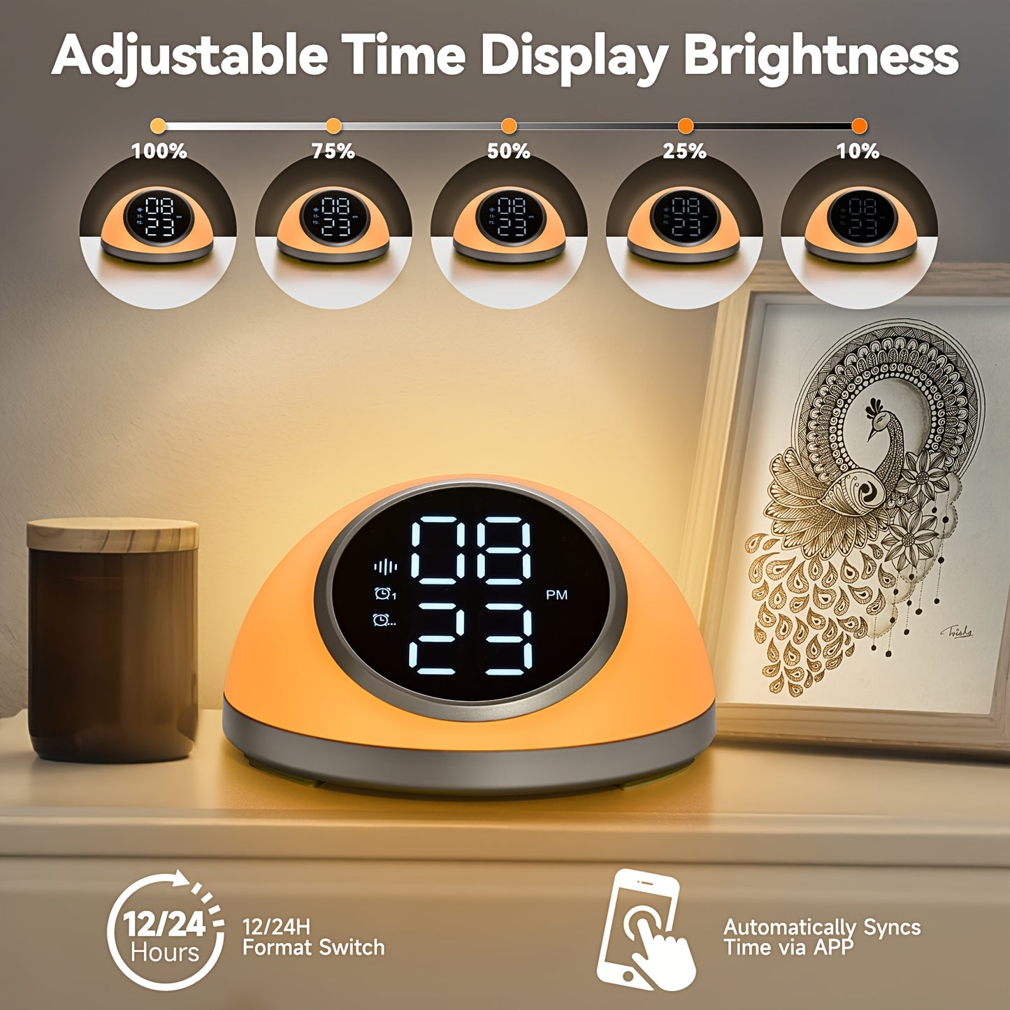 Alarm Clock With White Noise Machine For Peaceful Sleep
