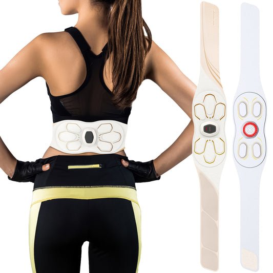 FDA Cleared - Ab Stimulator Muscle Toner, Ab Belt Muscle Stimulator with Redlight & & Vibration, Abs Stimulator Abdominal Training Massager for Stomach Smooth & Firm, Helps Reduce Belly Fat & Cellulite, Lower Back Massager fo