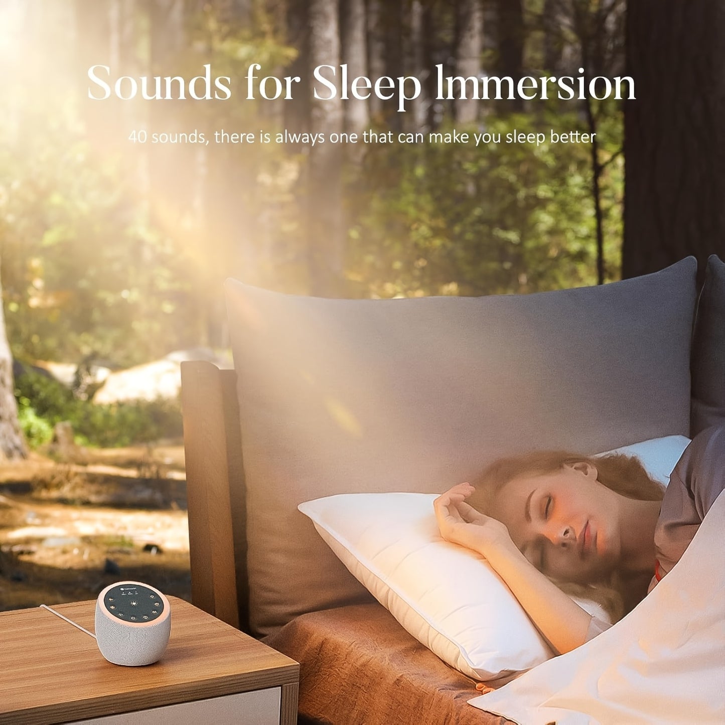 Novostella White Noise Machine With Night Light And 40 Sounds