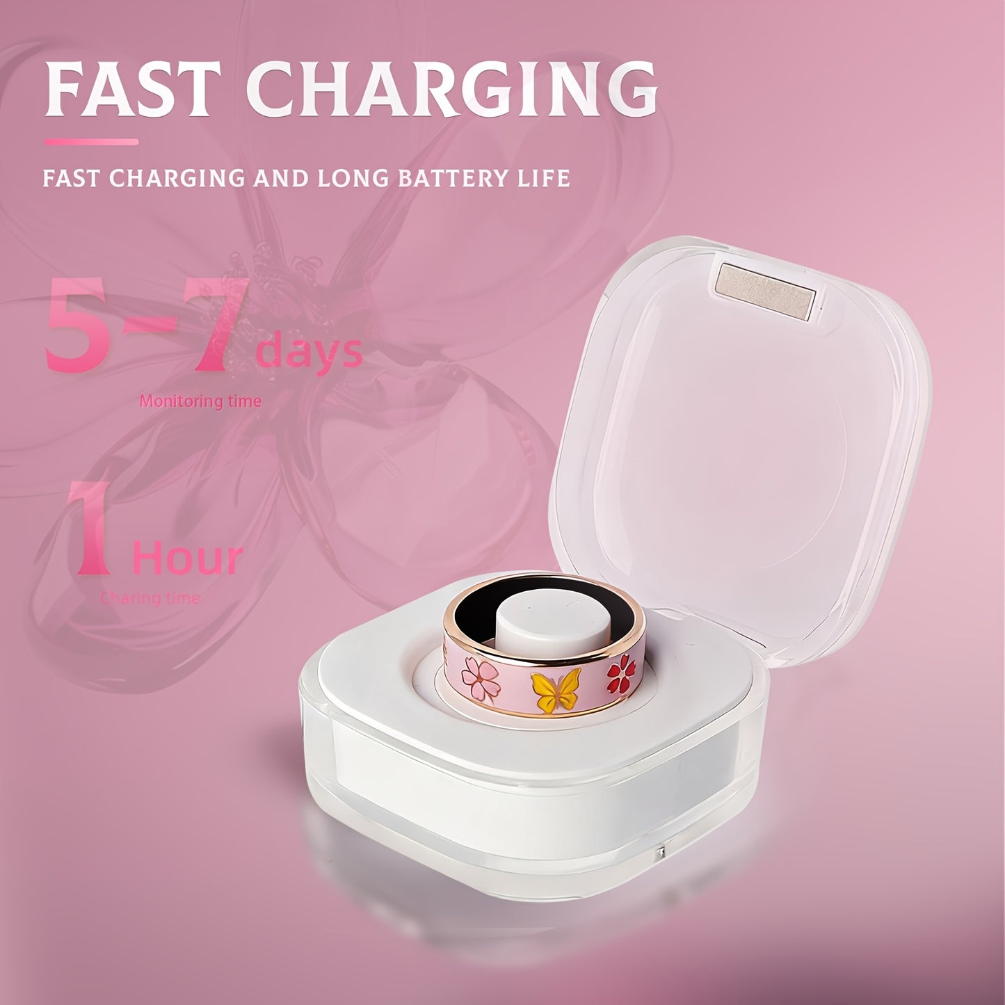Smart Ring Compatible for Men & Women with Charging Case - Fitness Tracker, Sleep Monitor, Step/Distance/Calorie Counter, Multi-Sport Modes, Magnetic Sync, IP68 Waterproof, Smart, Stylish Ring for Gym & Holiday Gifts