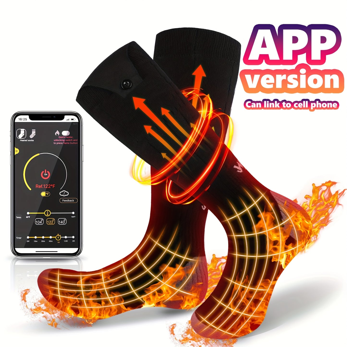 WNDY'S DREAM Heated Socks With 5000mAh Rechargeable Battery, Unisex