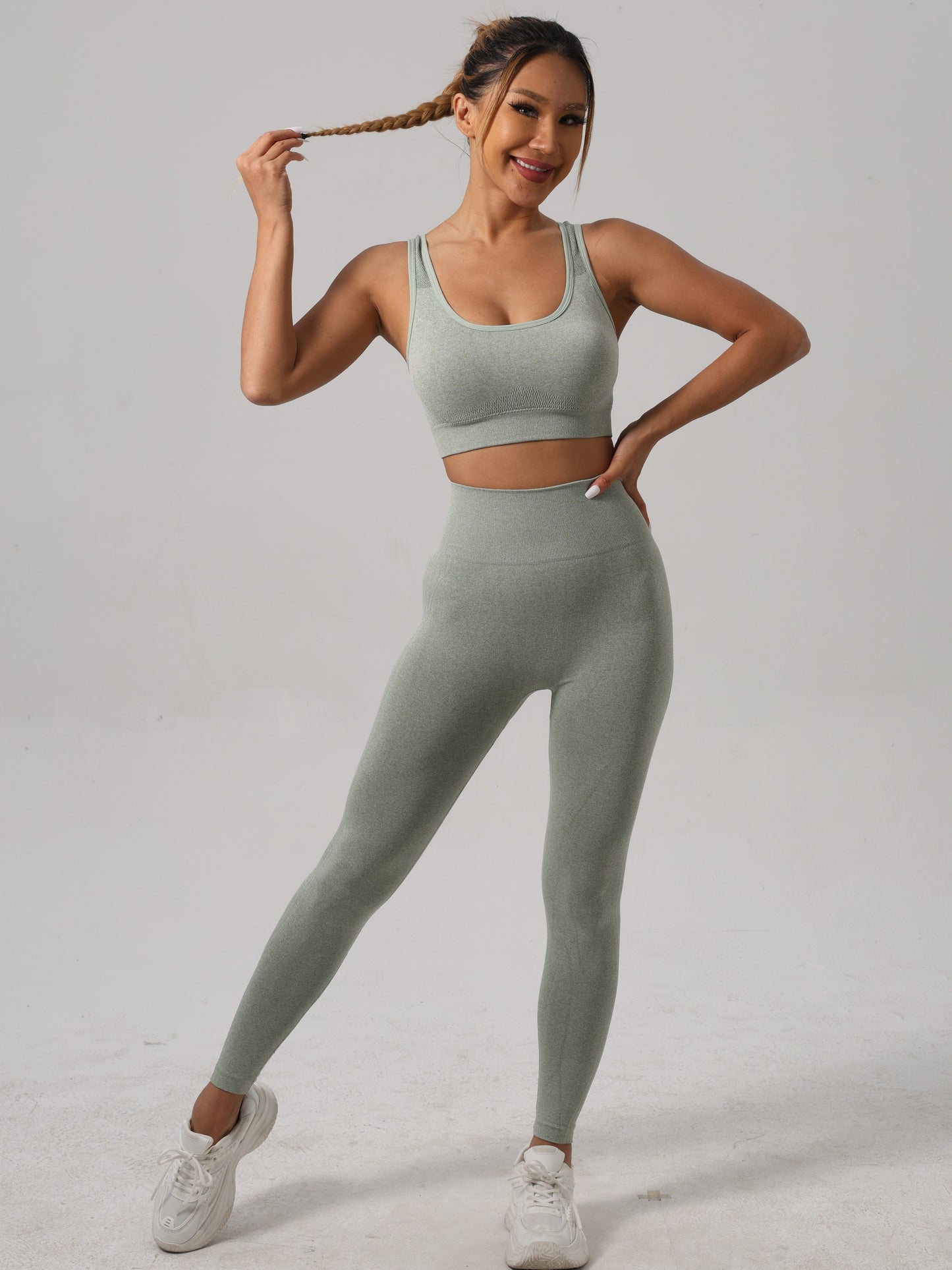 Yoga Sport Leggings Vest Set