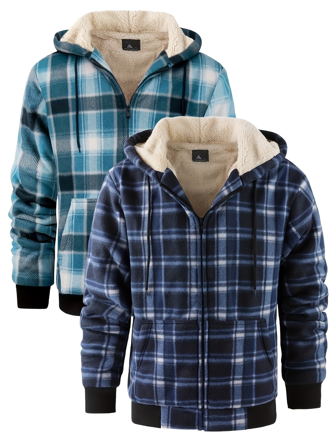 Men's Hooded Jacket Flannel-Lined Winter Outerwear Casual