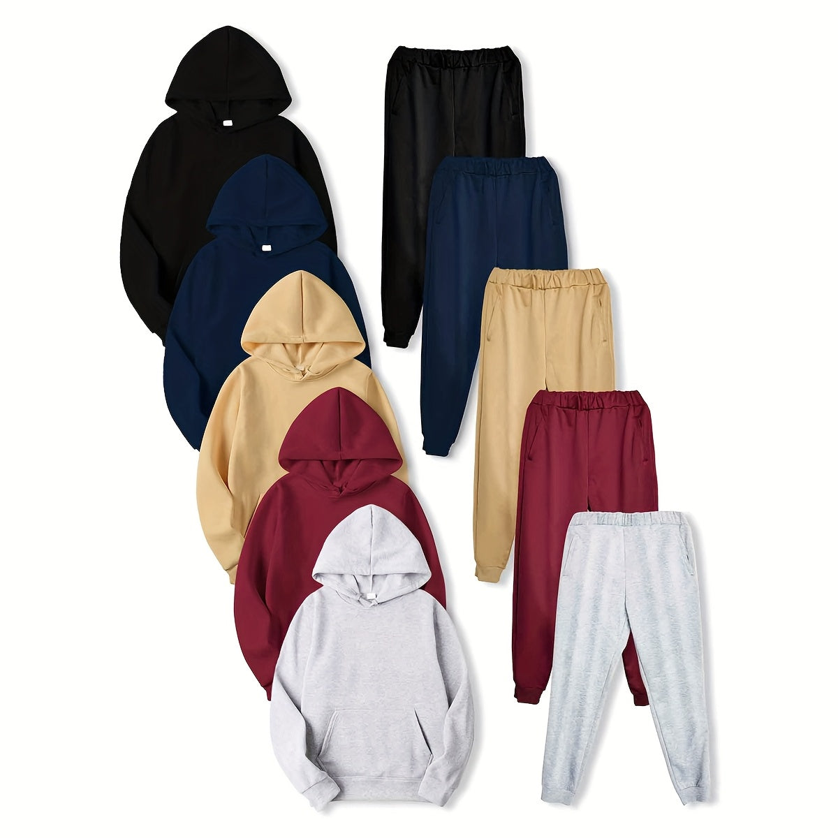 AGH Hoodie Set Polyester Tops And Bottoms Pack Casual Wear